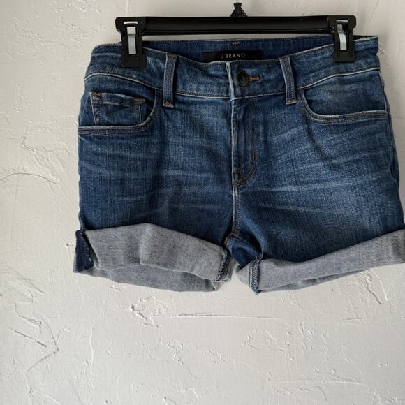 J Brand Rolled Cuff Denim Shorts Size 29 Mid Rise‎ Stretch Jean Summer Casual - Picture 2 of 8